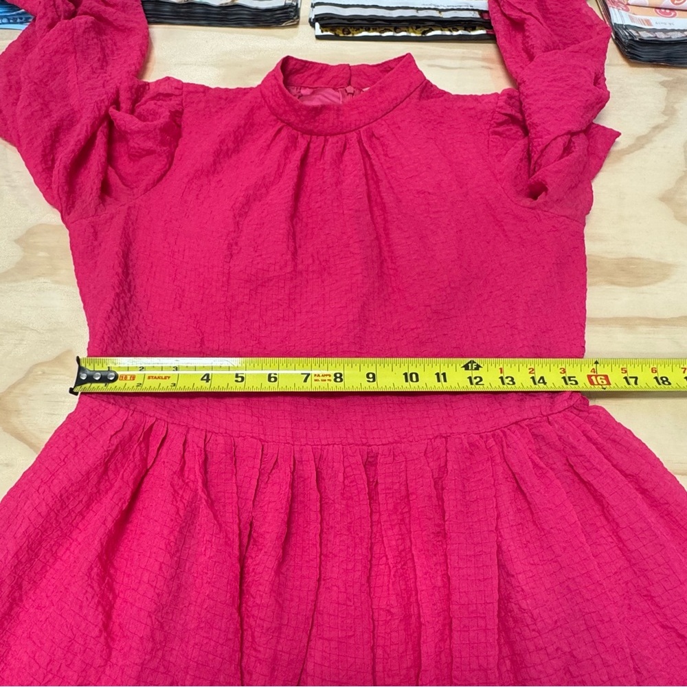 $328 Trina Turk Bloom Mockneck Minidress Radio City Rose Flowy A-line Sz 12 - Picture 13 of 16